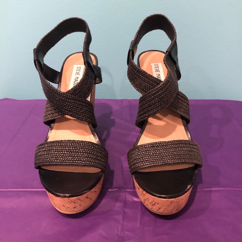 Steve Madden Wedges Black size 7.5